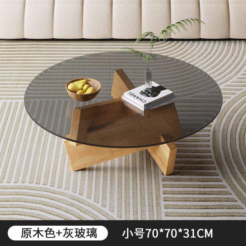 กระจกหนาสีเทา ขาไม้เนื้อแข็งหนาสีไม้