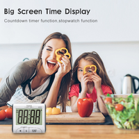 Jam Digital Penghitung Waktu Mundur, Jam Dapur Digital Alarm Makanan Hamburger Lucu