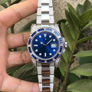 Relojes Mecánicos de 40 mm, Automáticos, de Metal Dorado, con Bisel de Diamantes de Zafiro, Reloj de Lujo para Hombre, Reloj Deportivo Mecánico de <span class=keywords><strong>Oro</strong></span> con Diamantes - Product Image 1