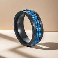 Nouvelle bague anti-stress multicolore en acier inoxydable plaqué or, inaltérable, un accessoire tendance indispensable pour homme