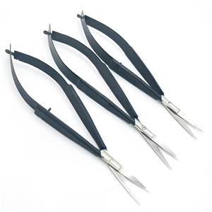 Hot Sale Eye Brow Professional Micro Scissors 4.5" Straight Castroviejo <b>Stitch</b> Cutting Embroidery Spring Action extra sharp - Product Image 4