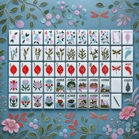 Collection Mahjong Bleu Doux de Luxe Moderne AERIN - Tuiles de Mahjong Américaines en Acrylique - Jeu Personnalisé en Gros