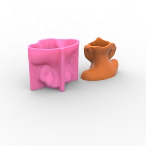 Molde de silicona para maceta de cara y mejillas, soporte de E-0001, para plantas en maceta, pegamento para hormigón de yeso - Product Image 3