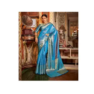 Premium Quality Indian Stylish Cotton and Rayon Fabric Women Saree Bridal Saree for Wedding and Festival Wear