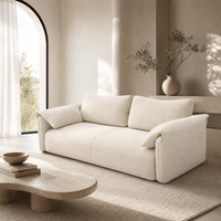 Canapé modulaire en velours côtelé personnalisable 2-3 places, garnissage en éponge, design moderne, accoudoirs larges et évasés pour appartement ou hôtel