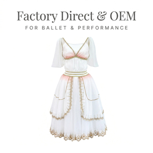 Vestido de Ballet Romántico Aurora, Color Blanco Hueso, Traje de Danza para Actuaciones en Escenario, Disfraz de Ballet Profesional Flora para Niñas - Product Image 1