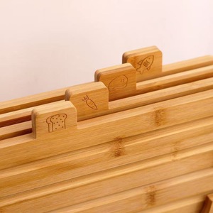 Bamboo Cutting Board <b>Set</b> 4-Piece Rectangular Wood For Kitchen Food Prep - Product Image 2