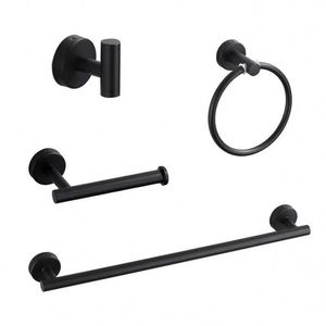 WEKIS Juego de Accesorios de Baño Modernos de Acero Inoxidable, Color Negro, Gancho para Bata, Toallero, para Villa, Hotel, Baño - Product Image 5