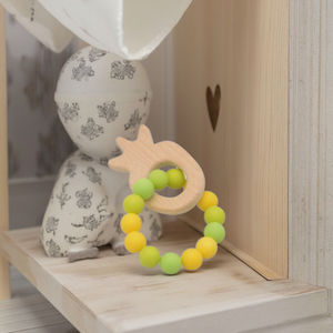 Neue Unisex Baby Beiß<span class=keywords><strong>ring</strong></span> Silikon Fruchtform <span class=keywords><strong>Ring</strong></span> Weiche Holz spielzeug mit Rassel Kinder Armband Tiers pielzeug Großhandel Set Kleinkinder - Product Image 6