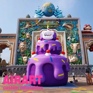 Décoration de fête d'anniversaire gonflable de mariage romantique, <span class=keywords><strong>ballon</strong></span> gonflable de gâteau de naissance de cour de jardin de parc de jeu de famille - Product Image 1