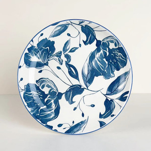 Set di stoviglie in ceramica da 8 pollici con motivo blu e bianco consegnato in fabbrica - Product Image 4