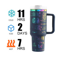 Gobelet isotherme de voyage original Stany Cup 40 oz en acier inoxydable à double paroi avec poignée personnalisée