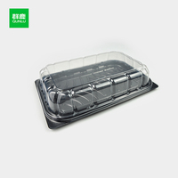 Emballage en plastique PET gaufré jetable pour les conserves au micro-ondes Sandwich Sushi Pizza Salade Pet Food Hamburger Pain Sucre