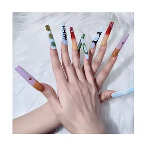 Colorful Long Fake Nails All Kinds Style Art Press on Nails Finger Nails Artificial Fingernails