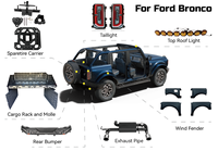 Accessoires de modification : Tapis de sol intérieurs, garnitures extérieures, table pliable pour hayon, garde-boue, housse de roue de secours pour Ford Bronco