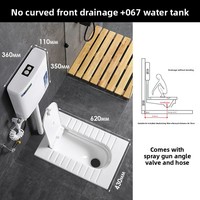 WC à la turque intégré de style moderne avec couvercle rabattable, grand tabouret et cuvette dissimulée pour salle de bain domestique