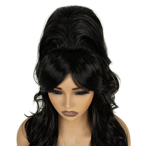 Parrucca sintetica nera Amy stile Winehouse parrucca Costume in fibra di alta qualità stile 60 alveare parrucche per donna - Product Image 4
