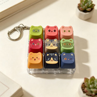 Porte-clés Kawaii personnalisables en forme de chat avec différents motifs, gadgets DIY pour doigts, ornements et accessoires anti-stress