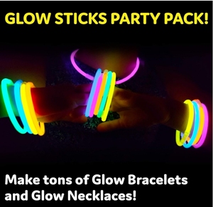 100pk 8 pulgadas Neon Glow Dark Light Sticks Suministros y decoraciones para fiestas Collares brillantes Pulseras con conectores Favores de fiesta - Product Image 2