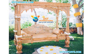 Jhula indio tradicional para escenario de boda, juego de columpio de escenario de boda pakistaní, Columpio de boda increíble Sangeet SetUSA - Product Image 4