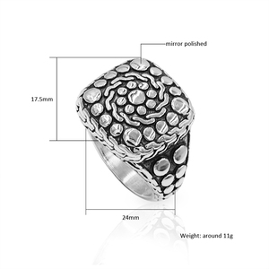 Uomini Dell'acciaio Inossidabile di modo Punk Gotico del Motociclista Dito Dots Anello - Product Image 2