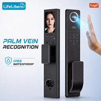 Cerradura Inteligente para Puerta Exterior Tuya, Impermeable, con WiFi, Reconocimiento Facial, Huella Dactilar, Huella de Palma, Videoportero, Control por Aplicación, 6068 Mortise