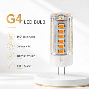 หลอดไฟ LED G4 แบบ Bi-Pin 4W GY6.35 350-400LM SMD 2835 เซรามิก AC DC 12V ปรับความสว่างได้ มาตรฐาน FCC Energy Star CE RoHS 25000H รับประกัน 2 ปี - Product Image 1