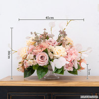 Bunga Mawar Krim Pink Buatan dari Sutra, Bola Bunga Hydrangea Klasik untuk Dekorasi Pernikahan, Pesta, Acara, Centerpiece Berkualitas Tinggi, Sewa untuk Etalase Toko
