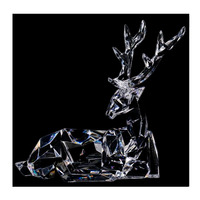 Nouvel ornement de Noël en plastique transparent brillant en forme de renne avec des styles couchés et debout, ornement de Noël scintillant en forme de cerf pour la décoration de la maison et des fêtes