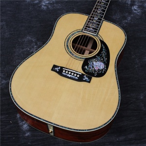 Cocobolo-<span class=keywords><strong>guitarra</strong></span> acústica de lujo, <span class=keywords><strong>guitarra</strong></span> con incrustación de abulón, hecha a mano - Product Image 2