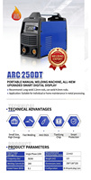 Mesin Las MMA ARC-250 Welder IGBT Inverter Tampilan Digital Perlengkapan Las Tegangan Ganda Mesin Las Portabel
