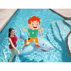 Bestway 41405 tùy chỉnh-kích thước bền Inflatable cá mập & Flamingo đi-on nổi nước chơi đồ chơi cho hồ bơi vui chơi giải trí - Product Image 2