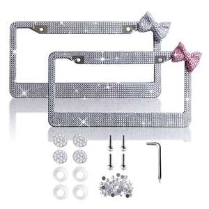 Kim cương Studded chúng tôi tiêu chuẩn tấm giấy phép khung thép không gỉ cung tấm giấy phép chủ ô tô Nguồn cung cấp - Product Image 2