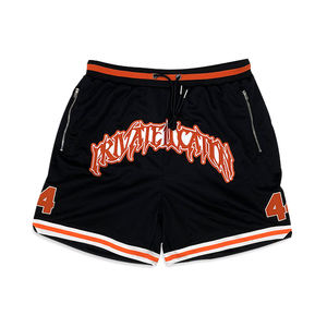 Pantalones cortos de baloncesto personalizados para hombre Diseño de sublimación Pantalones cortos de baloncesto transpirables de malla retro callejera - Product Image 2