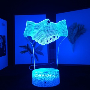 Sevgililer Günü Hediyesi Gece Lambası Oda Dekorasyonu Işıkları Akrilik El Sıkıştırmalı Beyaz 3D Akrilik Gece Lambası Fabrika Toptan Satış Dropship - Product Image 6