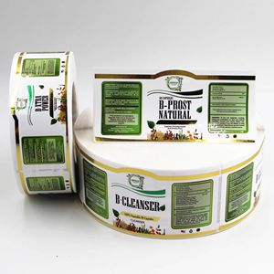 Custom waterproof self-adhesive vinyl sticker <b>rolls</b>, private label printing, vinegar, oil, glass bottle, food packaging labels - Product Image 1