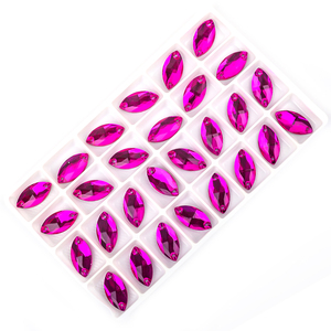 VC Navette en forme 18*9mm en vrac Flatback coudre strass acrylique perles en vrac pour bricolage vêtement robe chaussures accessoires - Product Image 2