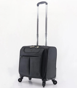 Logotipo personalizado 18 "<span class=keywords><strong>Bolsa</strong></span> de equipaje de mano rodante <span class=keywords><strong>Cabina</strong></span> Piloto suave Llevar en 4 ruedas Spinner Caso Vuelo Trolley Avión Maleta de <span class=keywords><strong>viaje</strong></span> - Product Image 1