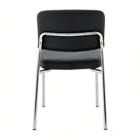 Silla Moderna sin Brazos con Respaldo, Apilable, de PU, para Salas de Conferencia, Silla de Oficina de Cuero
