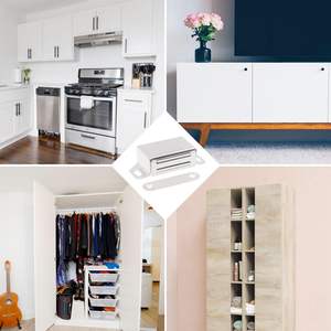 Loquet de porte <span class=keywords><strong>magnétique</strong></span>-4 aimants de porte d'armoire à aimant fort pour armoire de cuisine <span class=keywords><strong>placard</strong></span> armoire obturateur <span class=keywords><strong>placard</strong></span> - Product Image 4