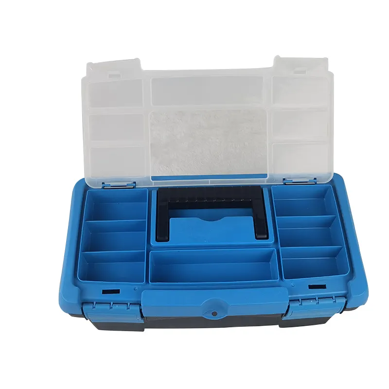 Made In China Cheap 12.5 Inch Portable Tool Storage Hard Boxes Big Handle 3 Layers Interior Multi Function Tools Box