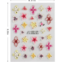 Nouvel Autocollant pour Ongles 5D en Gel Souple, Fleurs Printanières Dynamiques, Fin et Givré, Coloré, Professionnel, Décalcomanie Florale