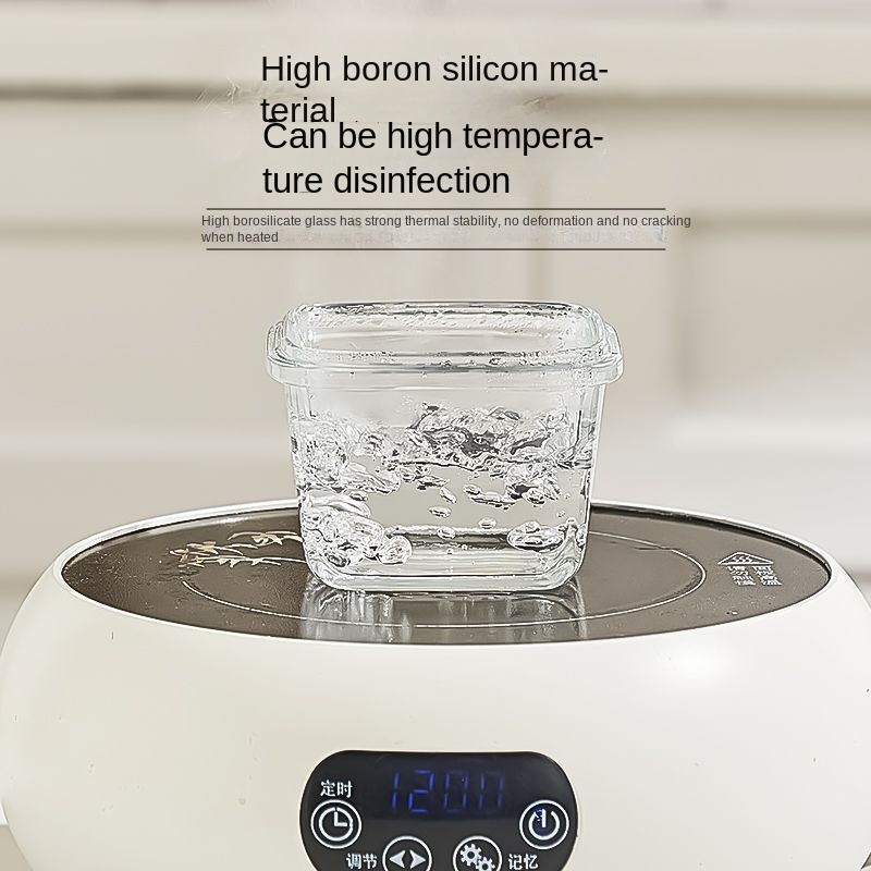 Eco-friendly Kitchen Glass Square 180ml Modern Small Seasonings Bowl Lid High Temperature Resistant Fresh-Keeping Dry Food Party view 3