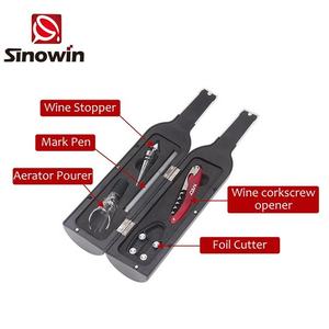 Bộ phụ kiện quà tặng Giáng sinh cho chai rượu với dụng cụ mở nút chai bằng thép không gỉ, thiết kế hiện đại hình chai rượu, bộ quà tặng - Product Image 4