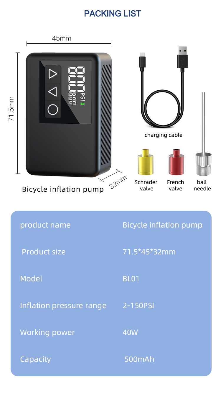 工具+メンテナンス Electric Bike Pump BL01 2024 BL01 Brushless Motor Mini Electric Bike Pump - Durable