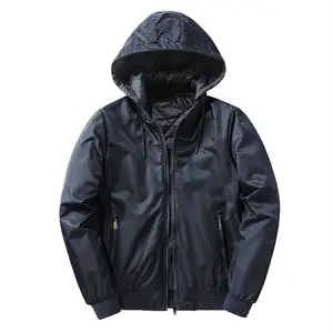 Men's jacket slim fitting and thickened hooded double-sided jacket fashion youth men's clothing