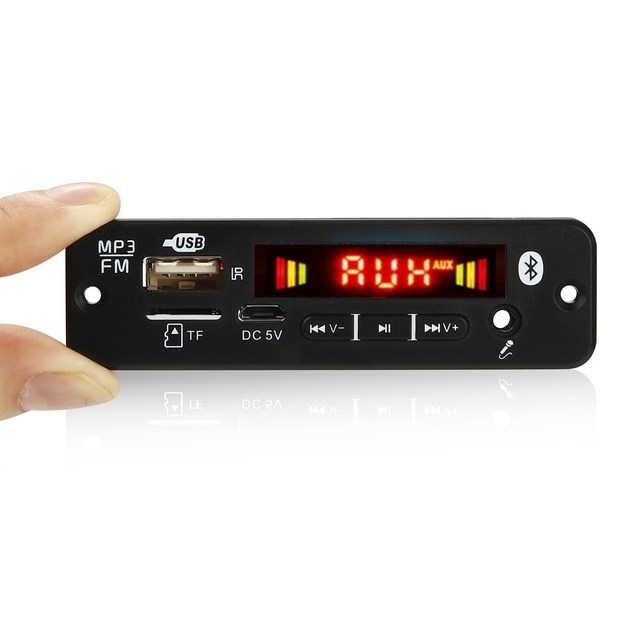 2*20W 12V Car MP3 Player Blue Tooth 5.0 MP3 Decoding Board Power Amplifier Module TF / USB / FM