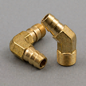 Raccord coudé égal en laiton, tête filetée NPT mâle, connecteur de tuyauterie OEM, faible pression, mesure en pouces, moulage et polissage - Product Image 1