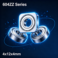 Roulement à billes à gorge profonde 604ZZ 4x12x4mm P6 Précision ZV1 Faible bruit ZZ Blindage métallique Roulement pour micromoteur