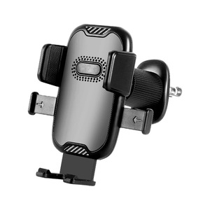 Car Phone Holder <b>Clip</b> On Black And Silver For Dashboard Air Vent Mounting With Inverted <b>Hook</b> Design - Product Image 2